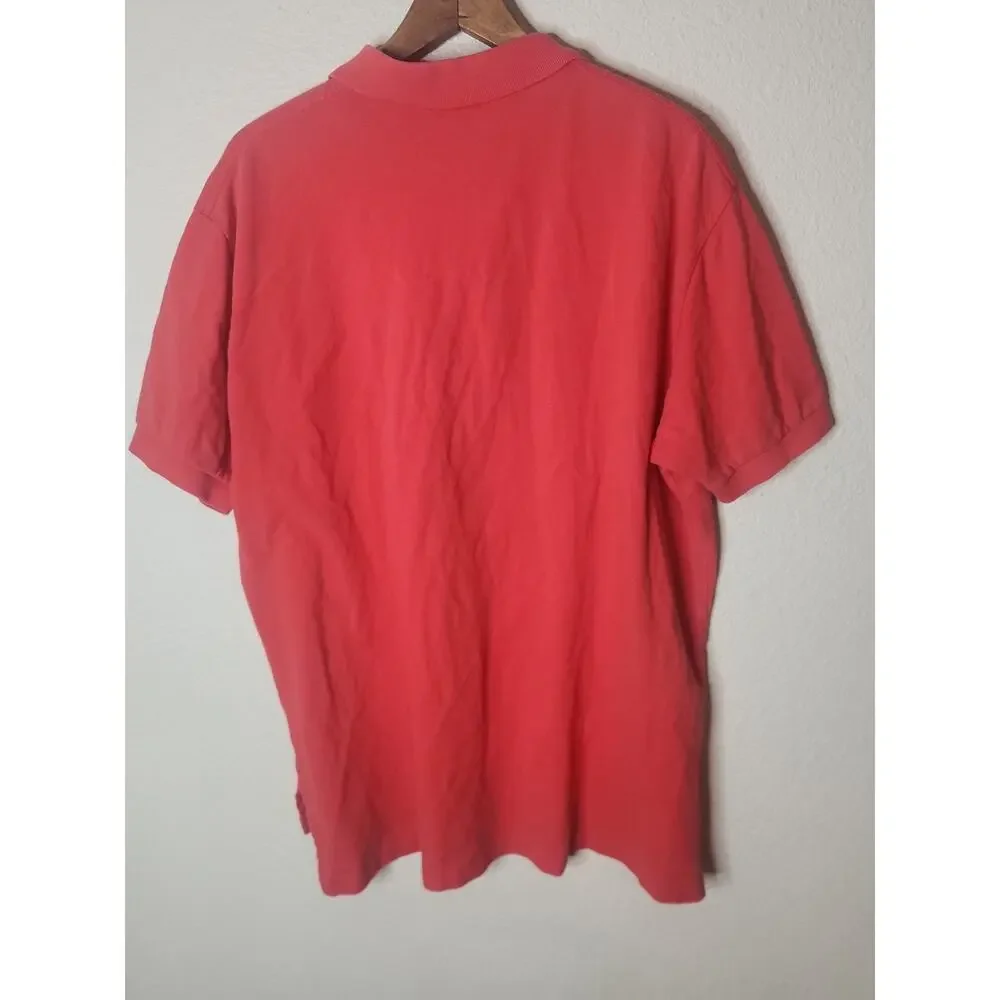 Ralph Lauren Polo Shirt Mens Size XL Pink Coral Orange Short Sleeve used